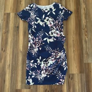 Pink Blush fitted floral maternity dress